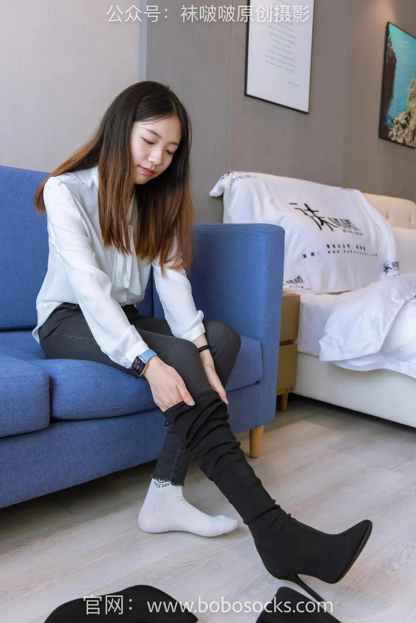 [BoBoSocks袜啵啵]NO.158 小甜豆-高跟长靴、白棉袜、裸足 [136P]插图